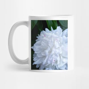 White Peony flower photograph Mug